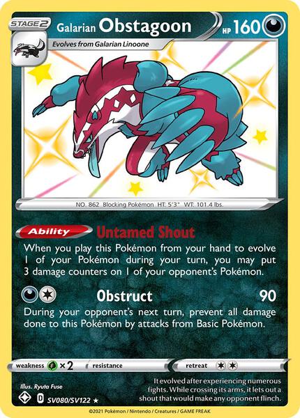 Galarian Obstagoon - Shining Fates Shiny Vault - Holofoil - Near Mint (NM)