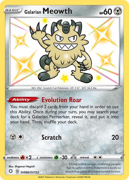 Galarian Meowth - Shining Fates Shiny Vault - Holofoil - Near Mint (NM)