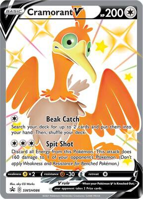 Cramorant V - SWSH086 - SWSH Sword and Shield Promo Cards - Holofoil - Near Mint (NM)