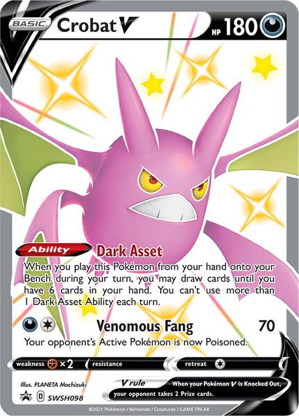 Crobat V - SWSH098 - SWSH Sword and Shield Promo Cards - Holofoil - Near Mint (NM)