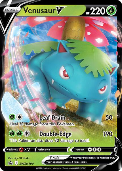 Venusaur V - SWSH100 - SWSH Sword and Shield Promo Cards - Holofoil - Near Mint (NM)