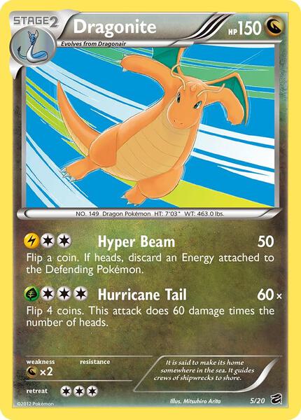 Dragonite - 5/20 (Dragon Vault) - Blister Exclusives - Holofoil - Heavily Played (HP)