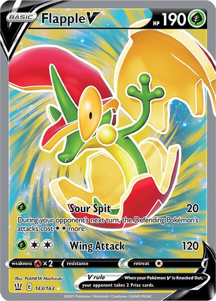 Flapple V (Full Art) - SWSH05 Battle Styles - Holofoil - Near Mint (NM)
