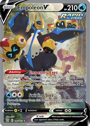 Empoleon V (Alternate Full Art) - SWSH05 Battle Styles - Holofoil - Lightly Played (LP)