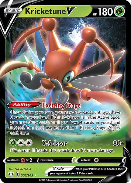 Kricketune V - SWSH05 Battle Styles - Holofoil - Near Mint (NM)
