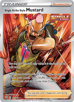 Single Strike Style Mustard (Full Art) - SWSH05 Battle Styles - Holofoil - Near Mint (NM)