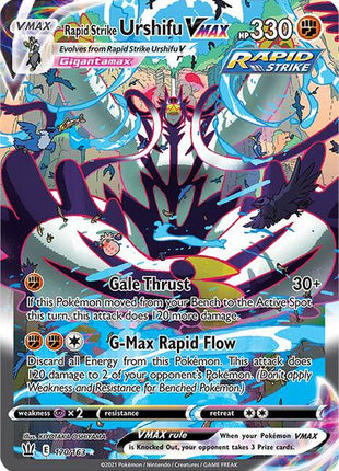 Rapid Strike Urshifu VMAX (Alternate Art Secret) - SWSH05 Battle Styles - Holofoil - Near Mint (NM)