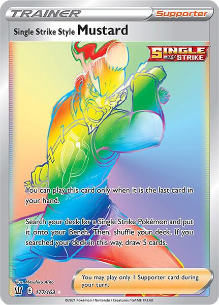 Single Strike Style Mustard (Secret) - SWSH05 Battle Styles - Holofoil - Near Mint (NM)