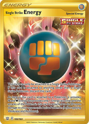 Single Strike Energy (Secret) - SWSH05 Battle Styles - Holofoil - Near Mint (NM)