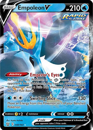 Empoleon V - SWSH05 Battle Styles - Holofoil - Near Mint (NM)