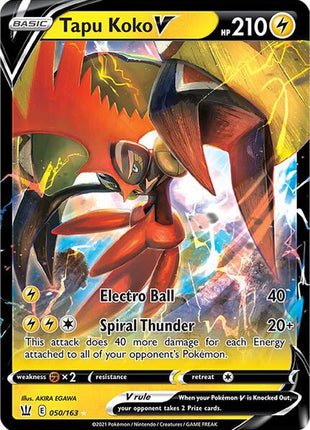 Tapu Koko V - SWSH05 Battle Styles - Holofoil - Near Mint (NM)