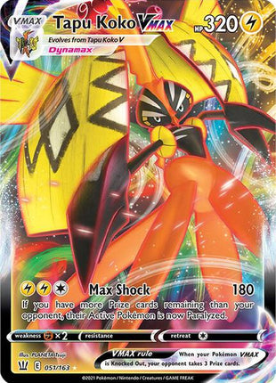 Tapu Koko VMAX - SWSH05 Battle Styles - Holofoil - Near Mint (NM)