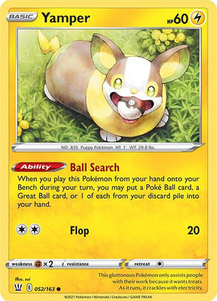 Yamper - SWSH05 Battle Styles - Reverse Holofoil - Near Mint (NM)