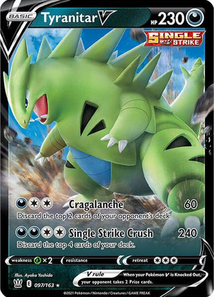 Tyranitar V - SWSH05 Battle Styles - Holofoil - Near Mint (NM)