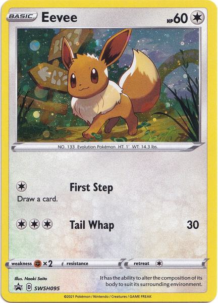 Eevee - SWSH095 - SWSH Sword and Shield Promo Cards - Holofoil - Near Mint (NM)