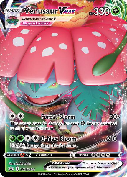 Venusaur VMAX - SWSH102 - SWSH Sword and Shield Promo Cards - Holofoil - Near Mint (NM)