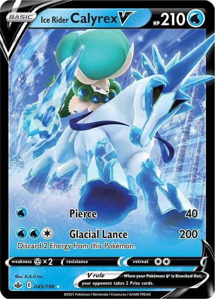 Ice Rider Calyrex V - SWSH06 Chilling Reign - Holofoil - Near Mint (NM)