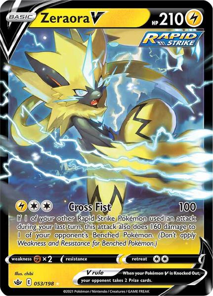 Zeraora V - SWSH06 Chilling Reign - Holofoil - Near Mint (NM)