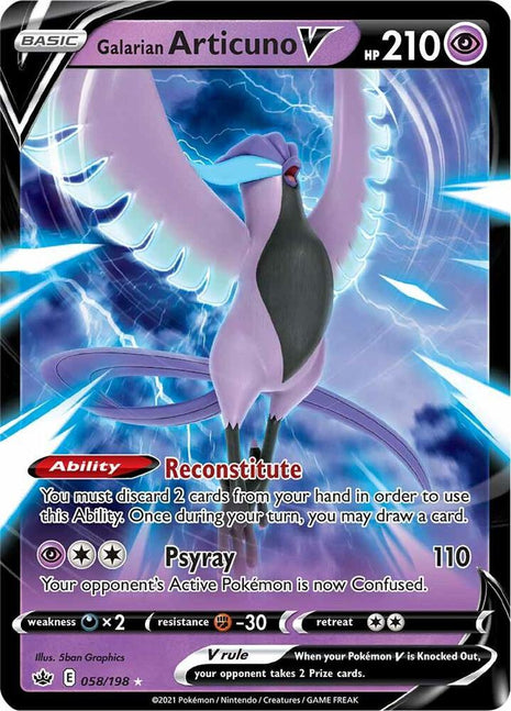 Galarian Articuno V - SWSH06 Chilling Reign - Holofoil - Near Mint (NM)