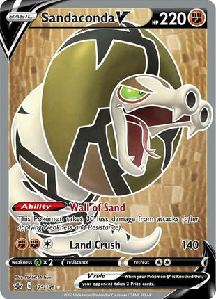 Sandaconda V (Full Art) - SWSH06 Chilling Reign - Holofoil - Near Mint (NM)