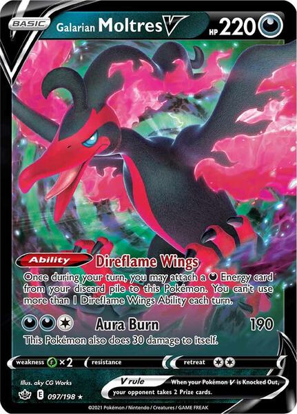Galarian Moltres V - SWSH06 Chilling Reign - Holofoil - Near Mint (NM)