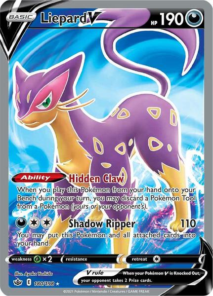 Liepard V (Full Art) - SWSH06 Chilling Reign - Holofoil - Near Mint (NM)