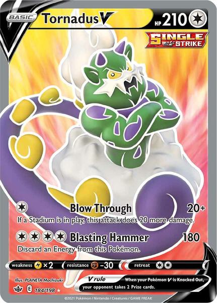Tornadus V (Full Art) - SWSH06 Chilling Reign - Holofoil - Near Mint (NM)
