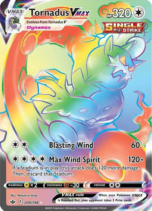 Tornadus VMAX (Secret) - SWSH06 Chilling Reign - Holofoil - Near Mint (NM)
