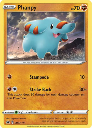 Phanpy - SWSH117 - SWSH Sword and Shield Promo Cards - Holofoil - Near Mint (NM)