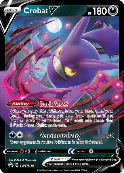 Crobat V - SWSH110 - SWSH Sword and Shield Promo Cards - Holofoil - Near Mint (NM)