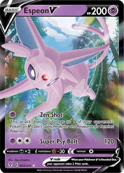 Espeon V - SWSH07 Evolving Skies - Holofoil - Near Mint (NM)