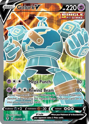 Golurk V (Full Art) - SWSH07 Evolving Skies - Holofoil - Near Mint (NM)