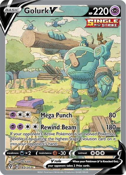 Golurk V (Alternate Full Art) - SWSH07 Evolving Skies - Holofoil - Near Mint (NM)