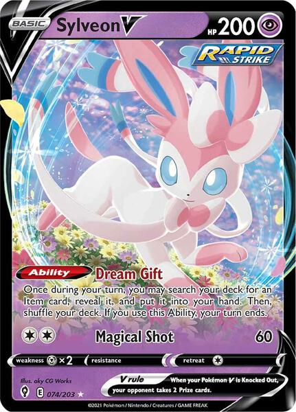 Sylveon V - SWSH07 Evolving Skies - Holofoil - Near Mint (NM)