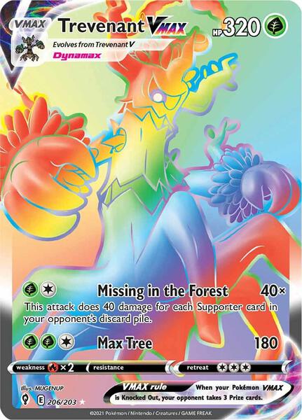 Trevenant VMAX (Secret) - SWSH07 Evolving Skies - Holofoil - Near Mint (NM)