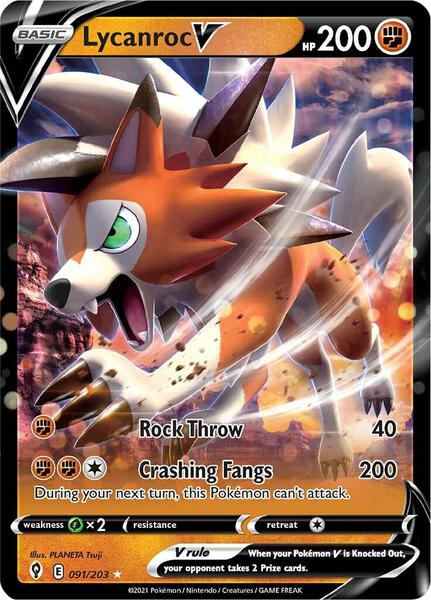Lycanroc V - SWSH07 Evolving Skies - Holofoil - Near Mint (NM)
