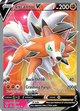Lycanroc V (Full Art) - SWSH07 Evolving Skies - Holofoil - Near Mint (NM)