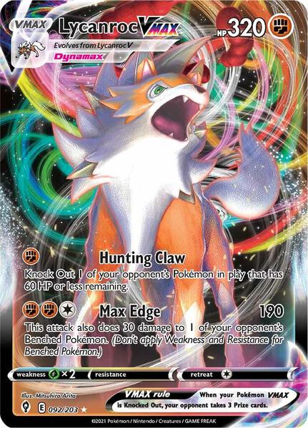Lycanroc VMAX - SWSH07 Evolving Skies - Holofoil - Near Mint (NM)