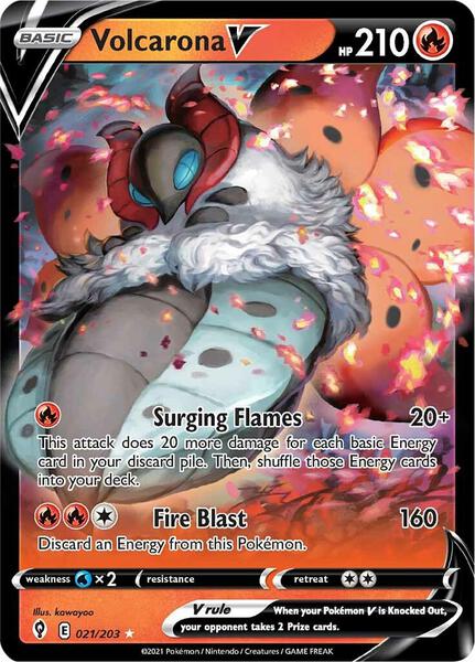 Volcarona V - SWSH07 Evolving Skies - Holofoil - Near Mint (NM)