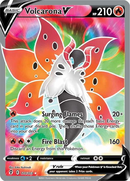 Volcarona V (Full Art) - SWSH07 Evolving Skies - Holofoil - Near Mint (NM)