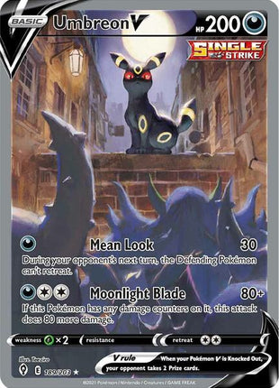 Umbreon V (Alternate Full Art) - SWSH07 Evolving Skies - Holofoil - Damaged