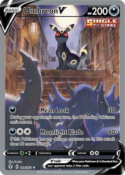 Umbreon V (Alternate Full Art) - SWSH07 Evolving Skies - Holofoil - Damaged