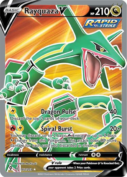 Rayquaza V (Full Art) - SWSH07 Evolving Skies - Holofoil - Near Mint (NM)