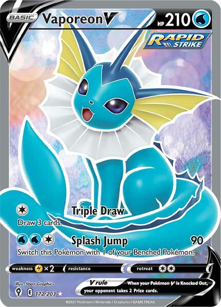 Vaporeon V (Full Art) - SWSH07 Evolving Skies - Holofoil - Near Mint (NM)