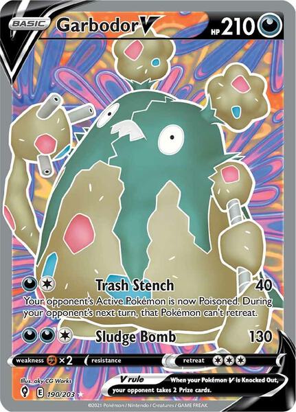 Garbodor V (Full Art) - SWSH07 Evolving Skies - Holofoil - Near Mint (NM)