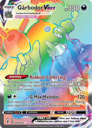 Garbodor VMAX (Secret) - SWSH07 Evolving Skies - Holofoil - Near Mint (NM)