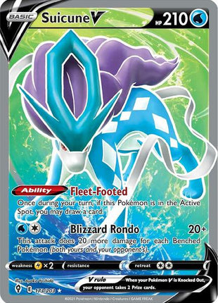 Suicune V (Full Art) - SWSH07 Evolving Skies - Holofoil - Near Mint (NM)