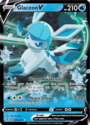 Glaceon V - SWSH07 Evolving Skies - Holofoil - Near Mint (NM)