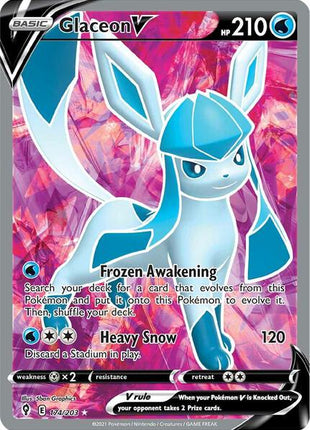 Glaceon V (Full Art) - SWSH07 Evolving Skies - Holofoil - Near Mint (NM)
