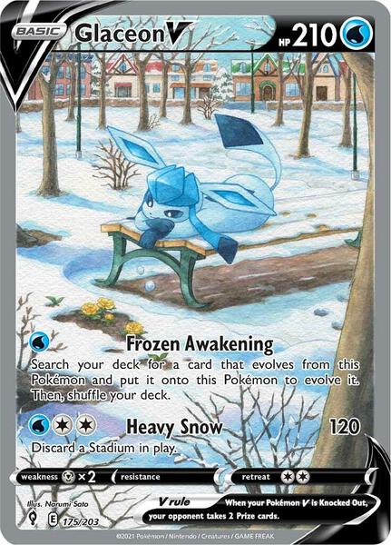 Glaceon V (Alternate Full Art) - SWSH07 Evolving Skies - Holofoil - Near Mint (NM)
